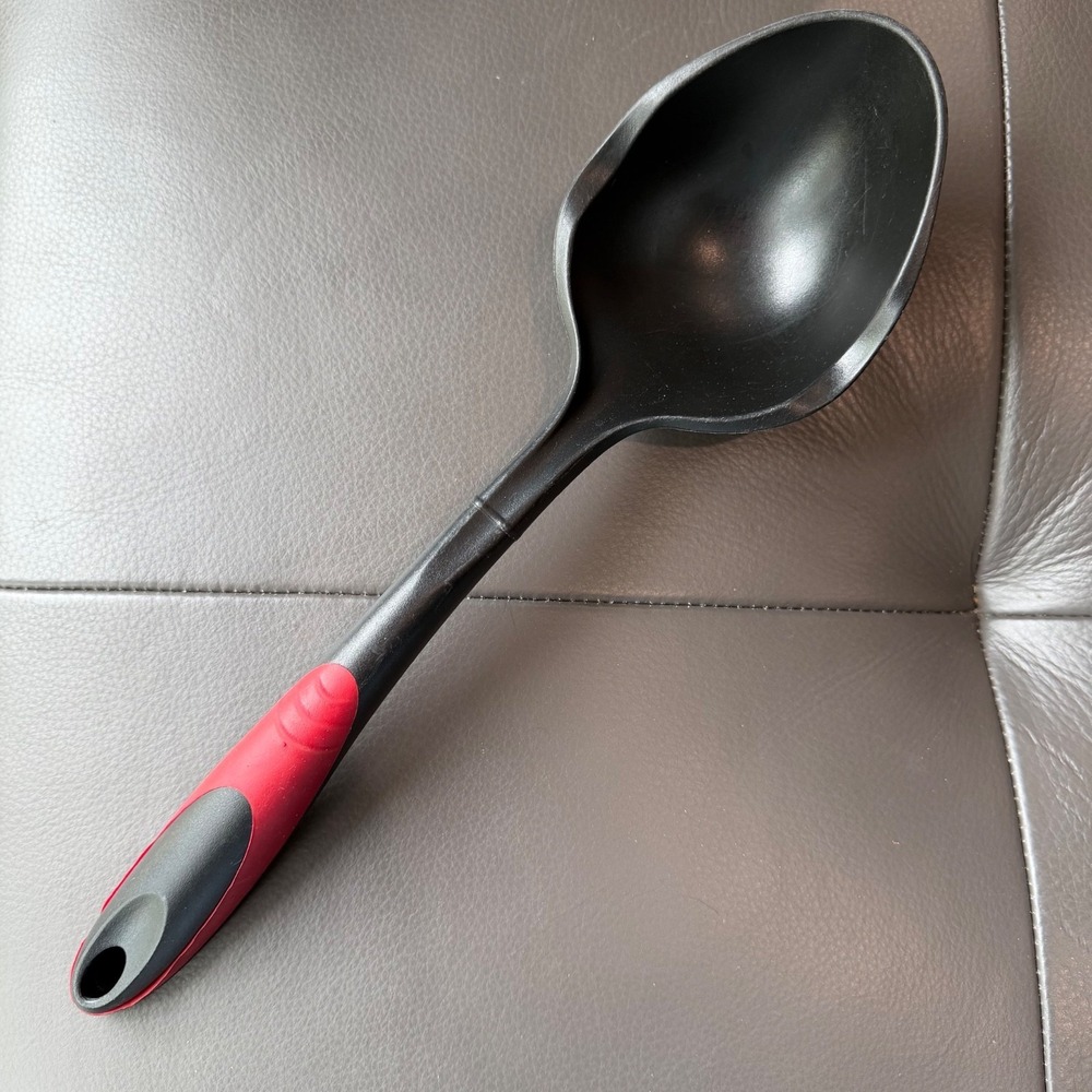 Vintage Tailor Made Black Red Nylon Plastic Spoon Ladle Made in USA